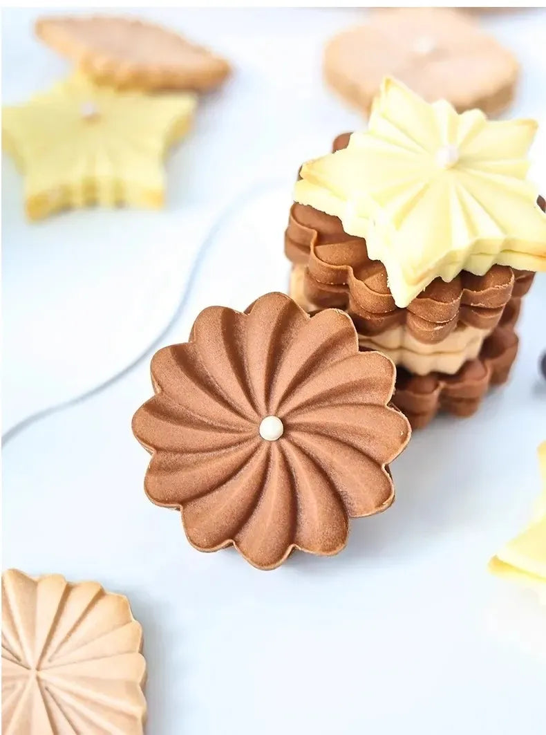 Emporte-pièce en silicone pour biscuits en forme de fleur - 3 pièces emportepieces