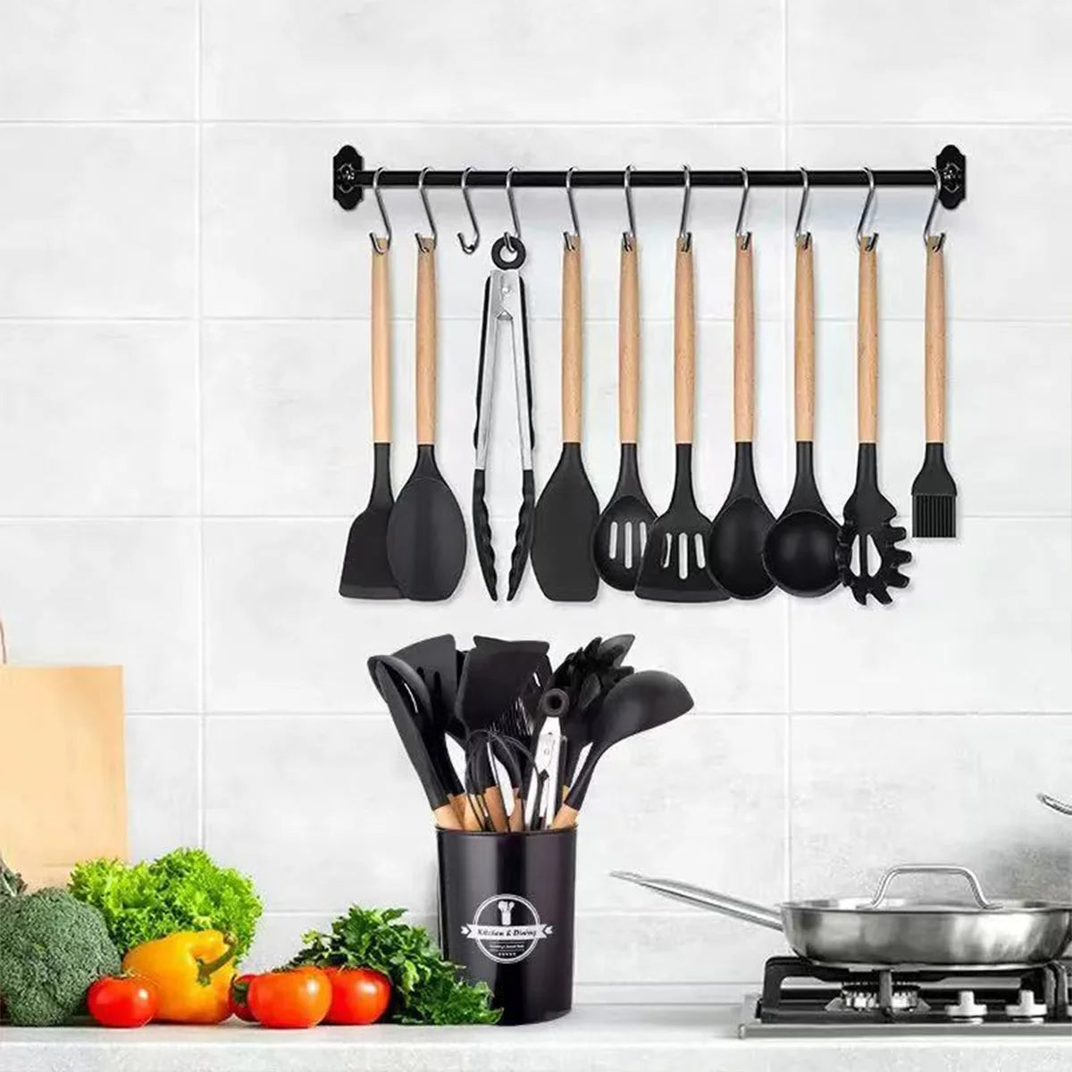ensemble d'ustensiles de cuisine résistant à la chaleur