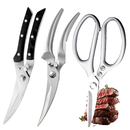 Ciseaux de cuisine multifonctions avec poignée anti-glisse 3 pièces