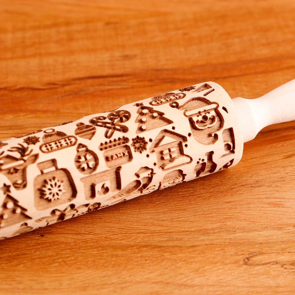 ustensile en bois pour biscuits de Noël