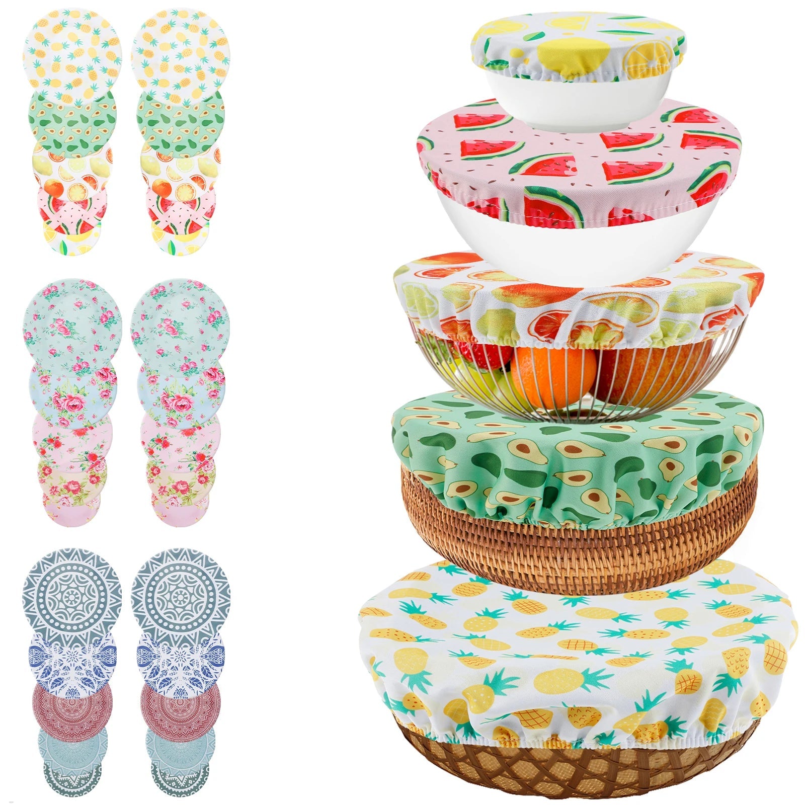 Couvercles Réutilisables Élastiques | Lot de 10 | Motifs Colorés