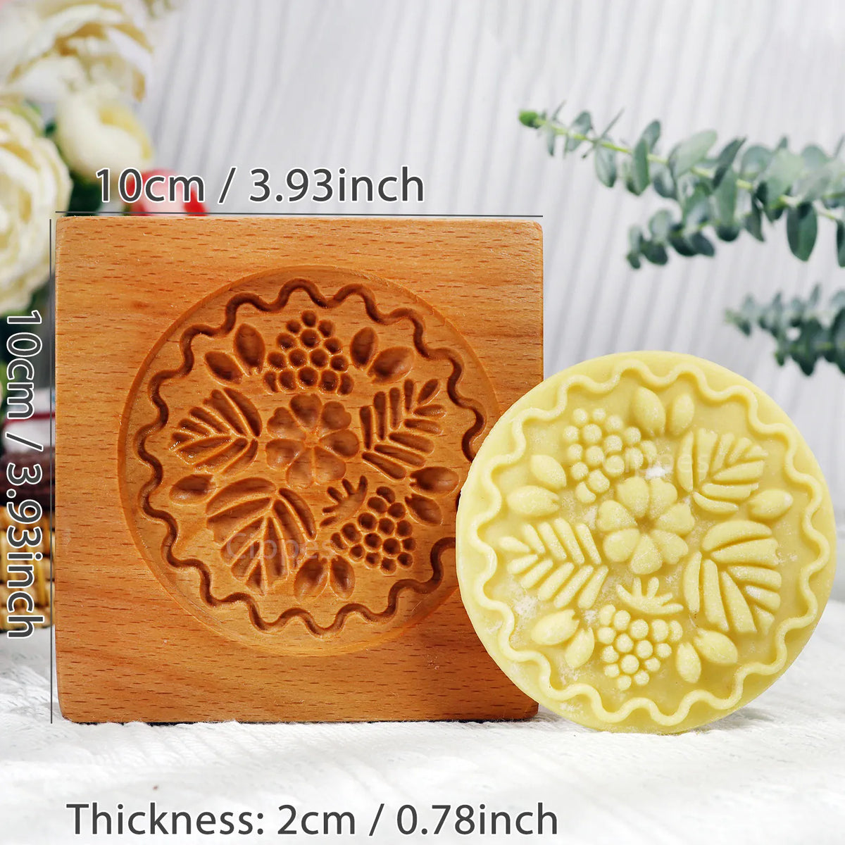 Emporte-pièce en bois floral 3D pour biscuits et gâteaux - 1 pièce emportepieces