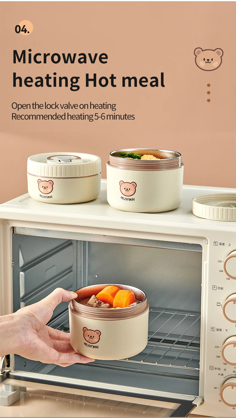 boîte à bento isotherme avec finition en inox 304