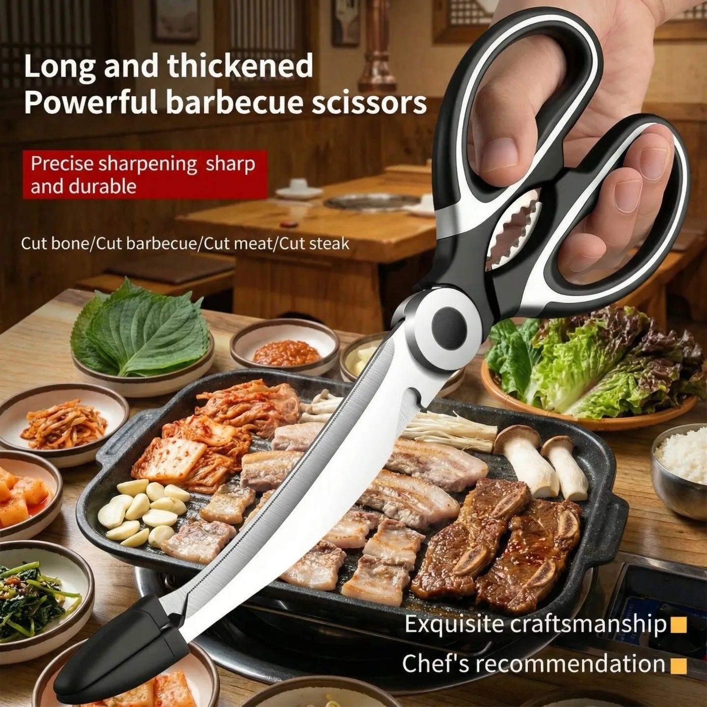 ciseaux barbecue en acier inoxydable