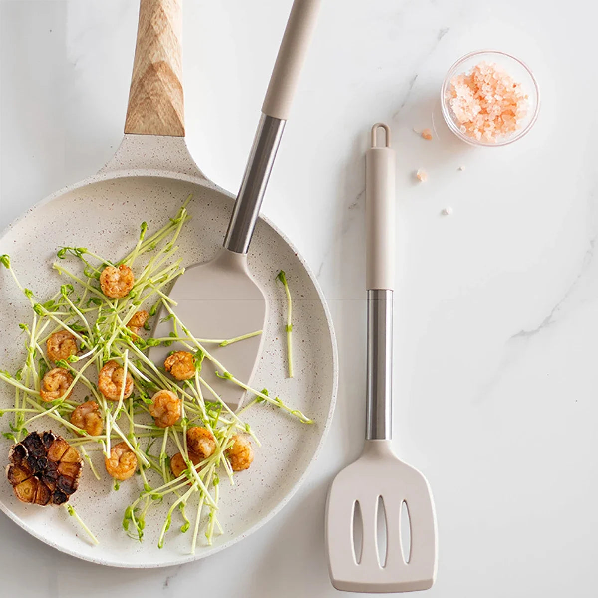 ustensiles de cuisine en silicone résistant à la chaleur