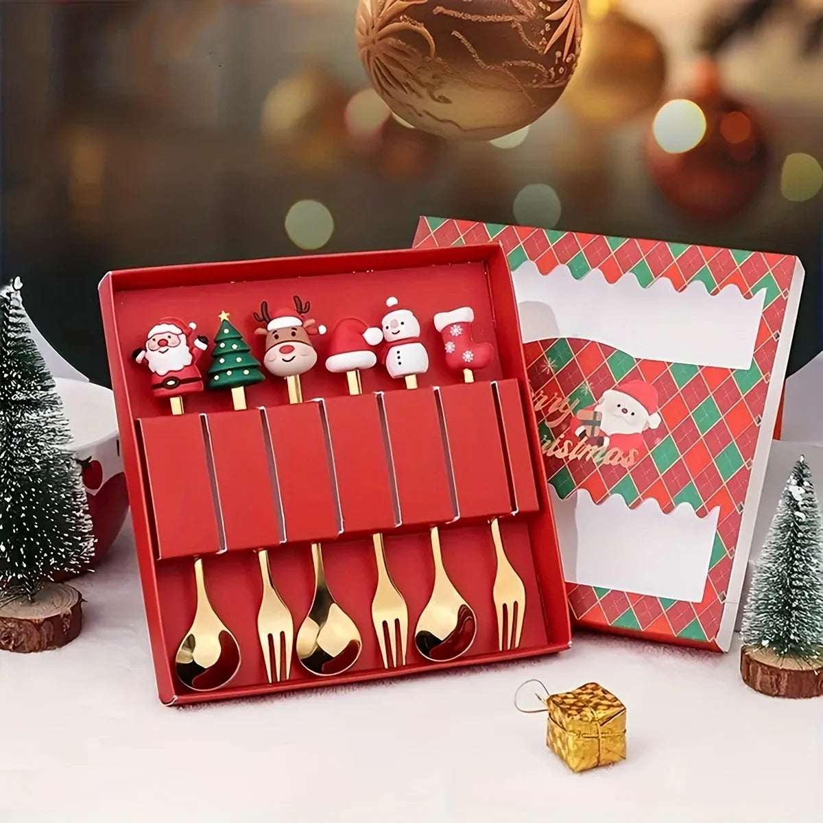 Coffret Couverts de Noël 2/4/6 pièces