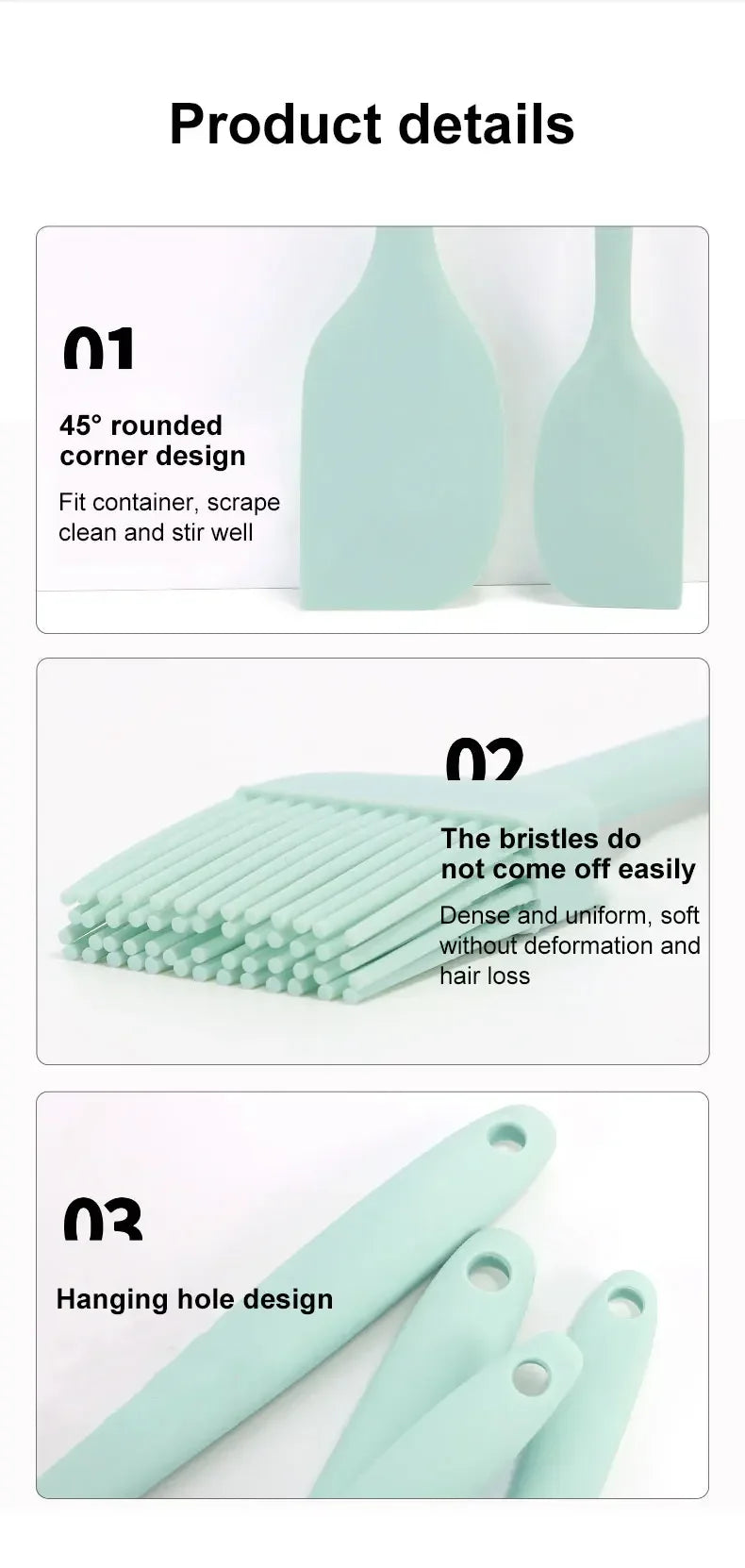 kit d'ustensiles en silicone pour cuisiniers