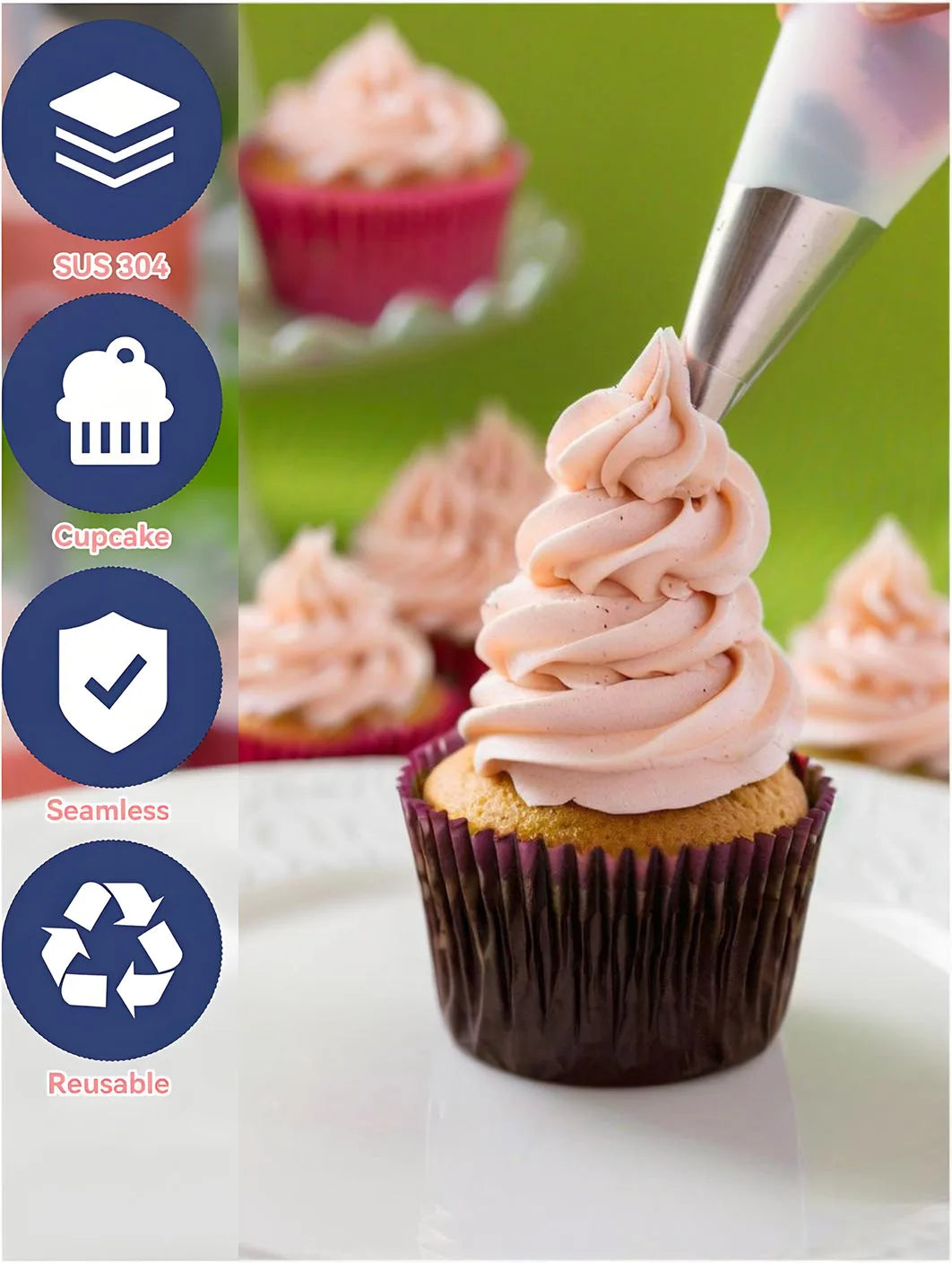 Set de 8 douilles en inox pour pâtisserie - Accessoires de cuisine professionnels