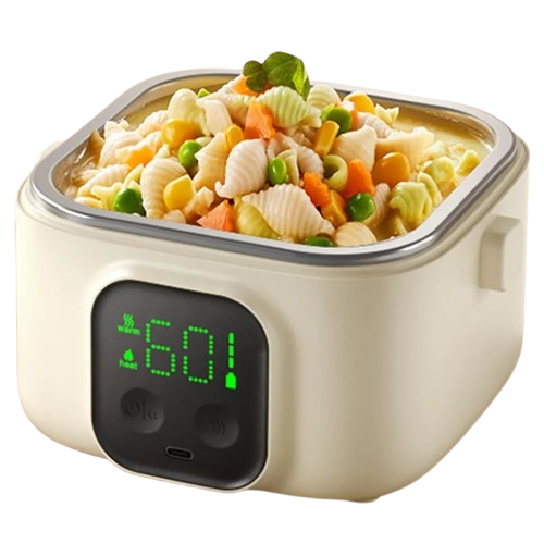 LunchBox Chauffante Sans Fil — 500 ml — 8800 mAh — Minuterie — Cuve Inox 304