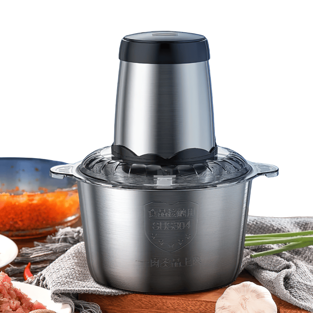 Hachoir Électrique Multifonction Inox 304 — 300 W, 2 L ou 3 L, Double Vitesse