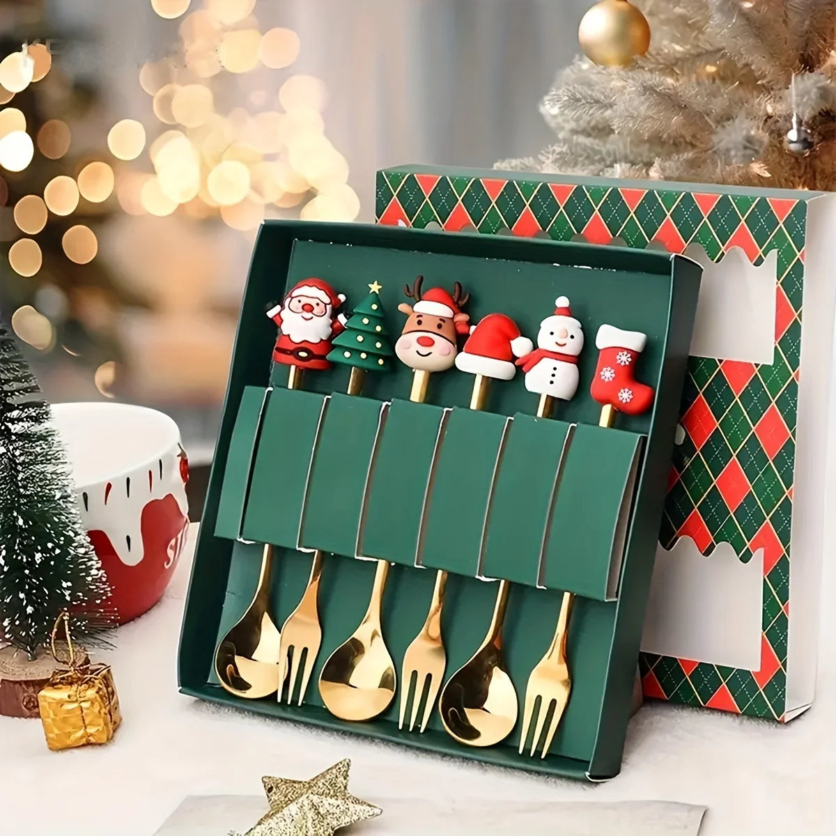 Coffret Couverts de Noël 2/4/6 pièces