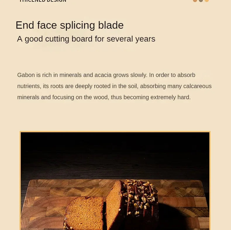 Planche à Découper Acacia Grain de Bout 32 × 22 cm — Double Face Anti-Fissure