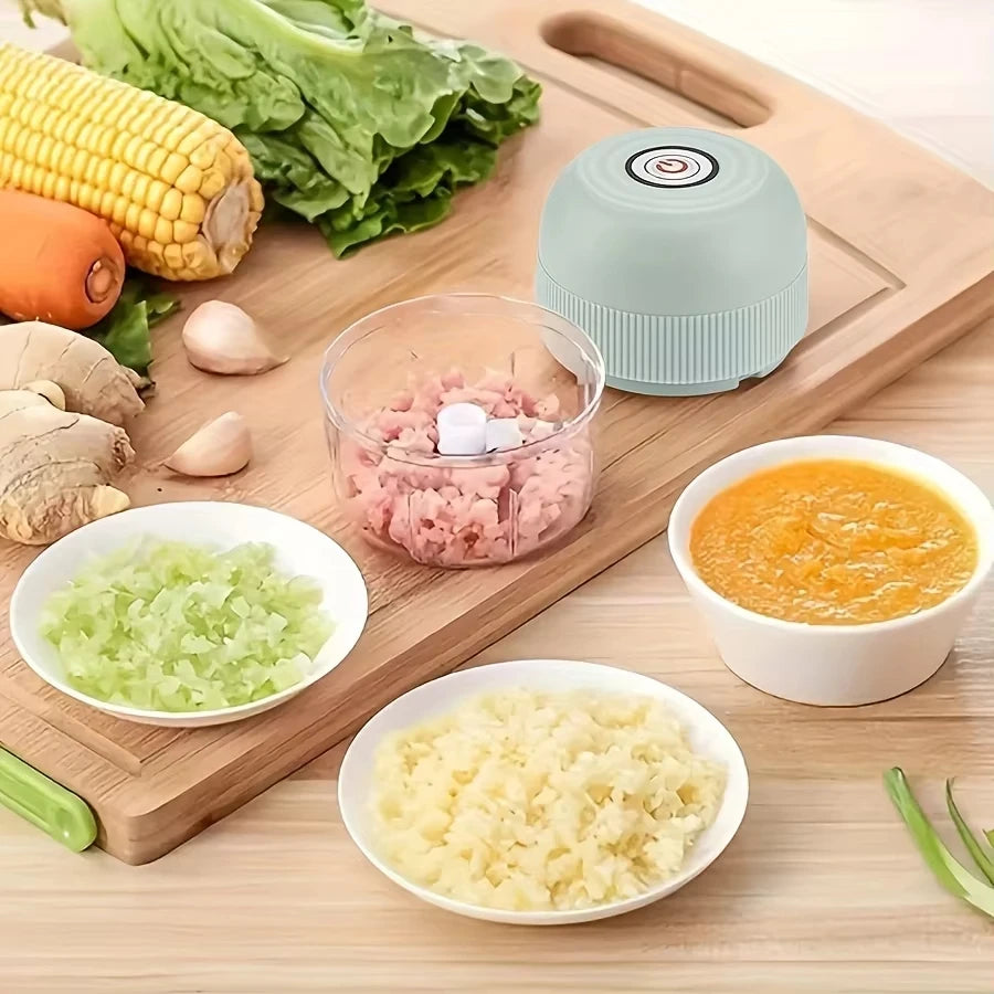 Mini Hachoir Électrique Sans Fil 260 ml — Ail, Légumes, Viande