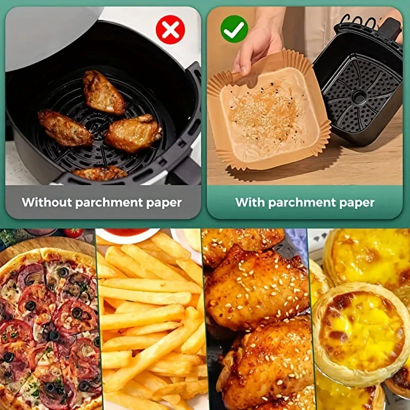 Papier Cuisson Air Fryer Jetable Réutilisable Lot de 100 Pièces Air Fryer