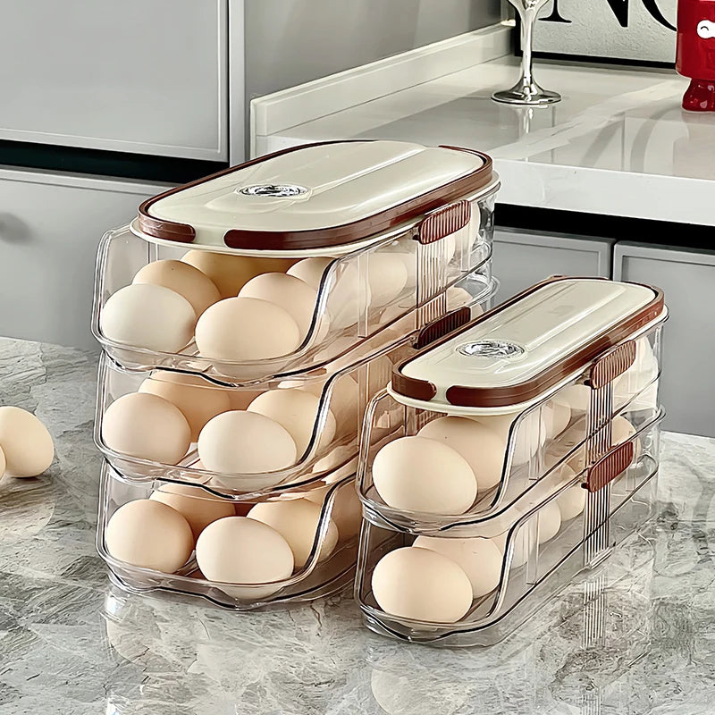 contenant pour œufs en frigo avec prise ergonomique