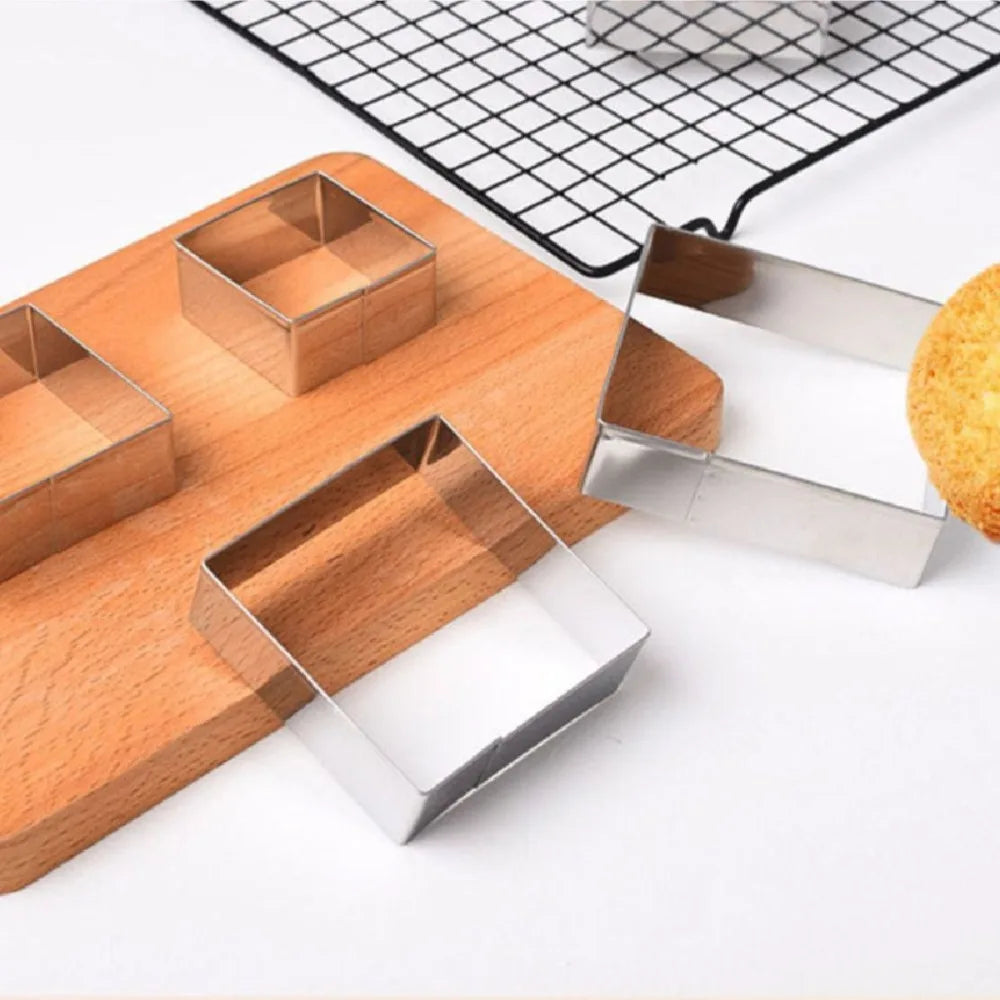 Emporte-pièces à biscuits en acier inoxydable - Set de 5 formes rectangulaires