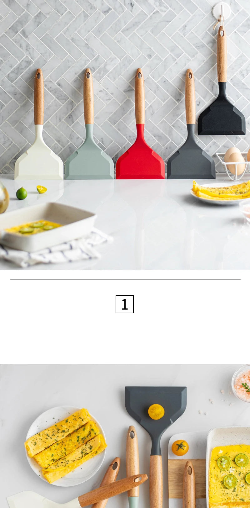 spatule multifonction en silicone pour omelettes