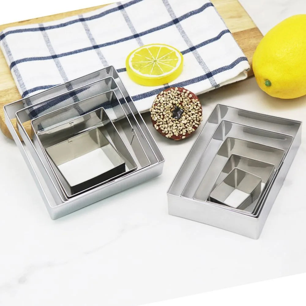 Emporte-pièces à biscuits en acier inoxydable - Set de 5 formes rectangulaires