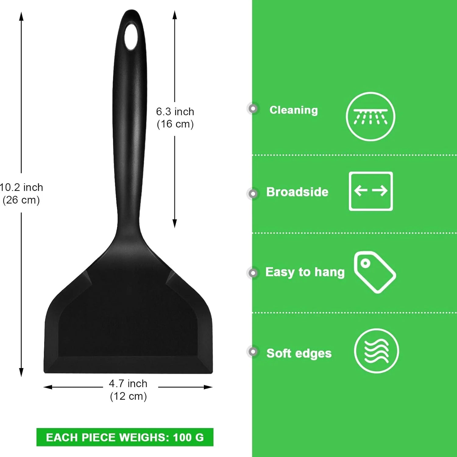 Spatule Silicone Large Flexible | 2 Pièces Résistante à la Chaleur