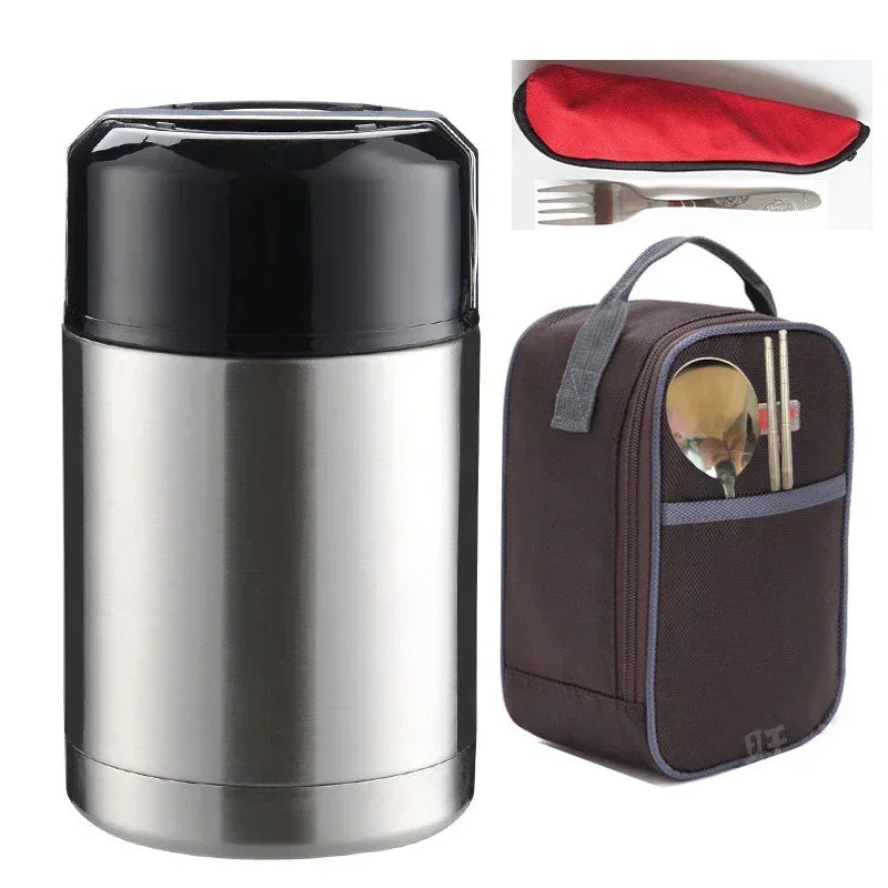 Thermos Alimentaire Inox 800ml Isotherme avec Couverts Inclus