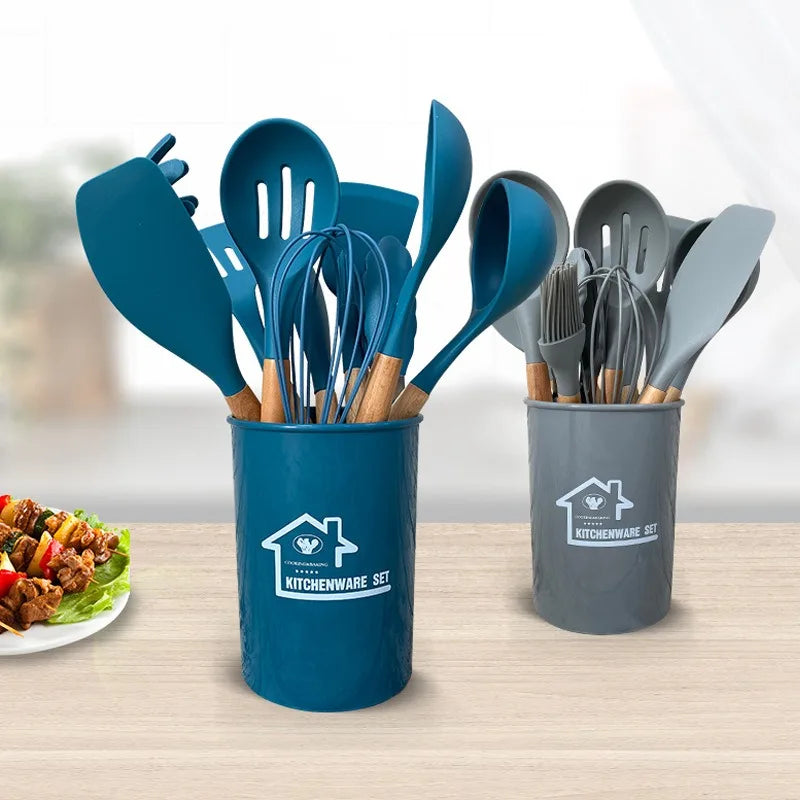 Set Ustensiles Silicone 12 pièces Cuisine | Résistants à la chaleur