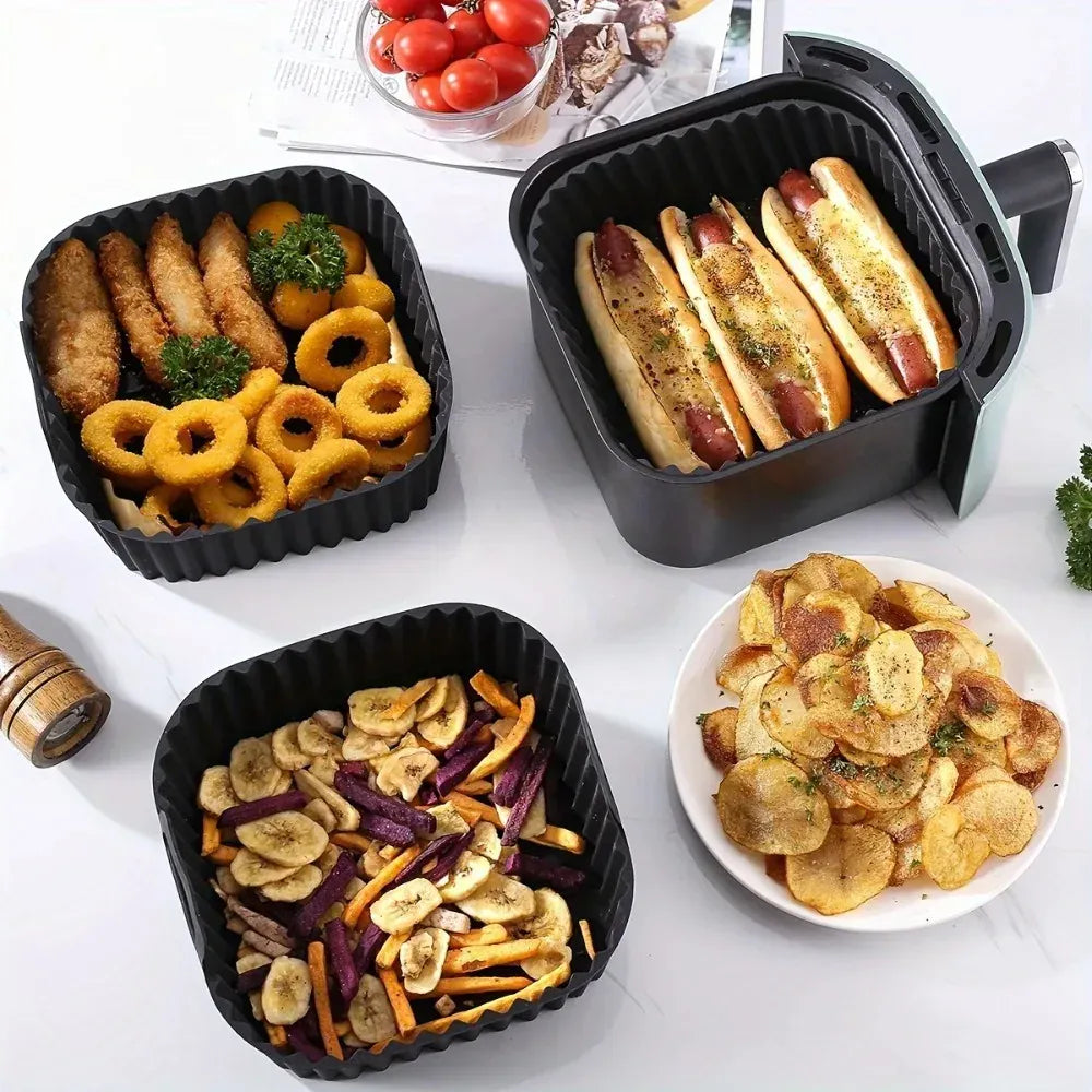 Moule Silicone Air Fryer Réutilisable Carré 4-7QT - Lot de 1 Pièce Air Fryer