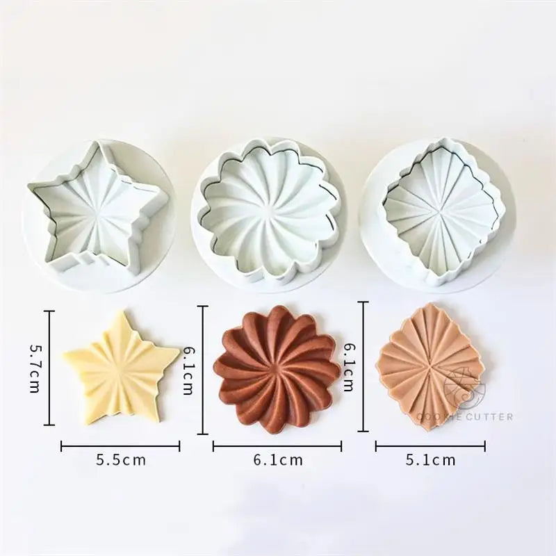 Emporte-pièce en silicone pour biscuits en forme de fleur - 3 pièces emportepieces