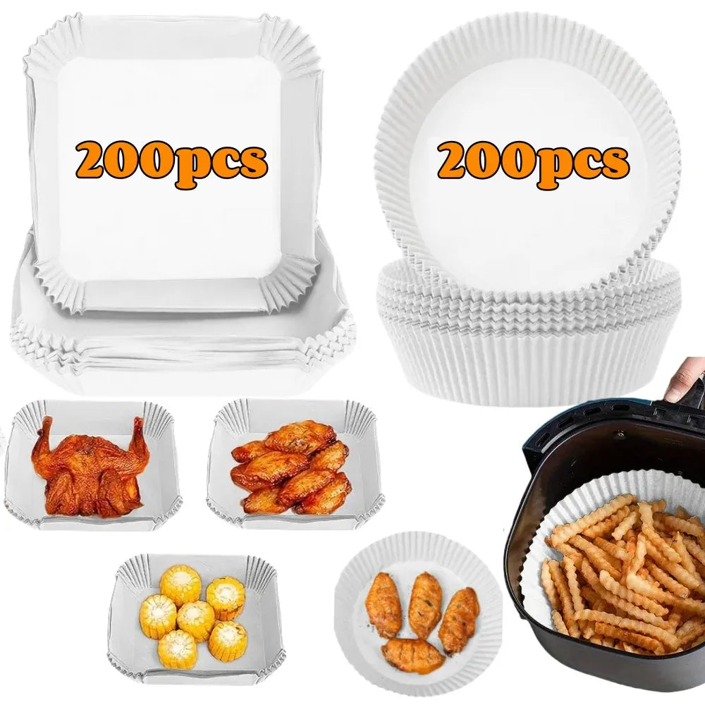 Papier Cuisson Air Fryer Jetable Rond - Lot de 30 Pièces Air Fryer