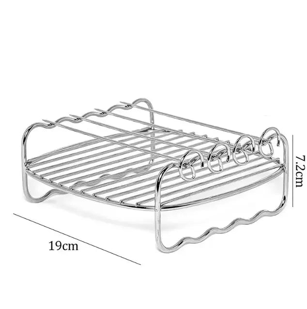Grille Inox Air Fryer Carrée 19x72 cm Réutilisable pour Cuisson Air Fryer