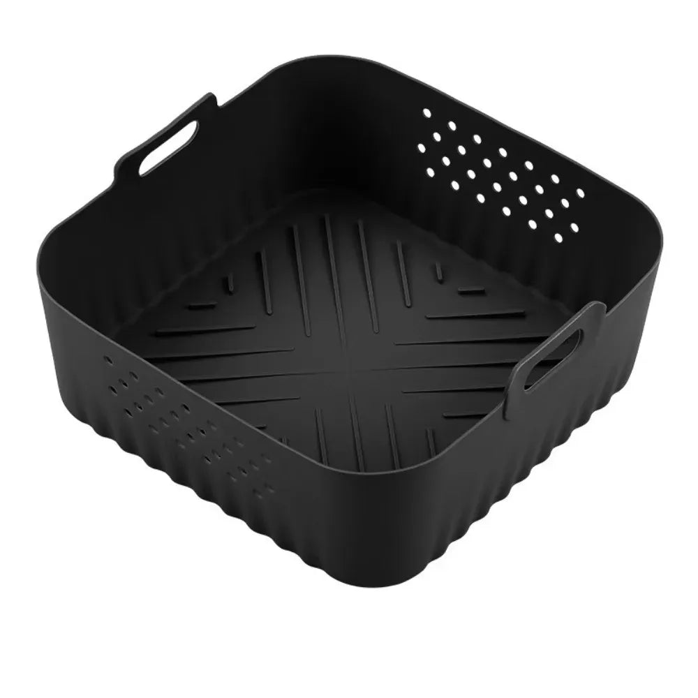 Moule Silicone Air Fryer Carré Réutilisable 55-62L avec Poignée Air Fryer