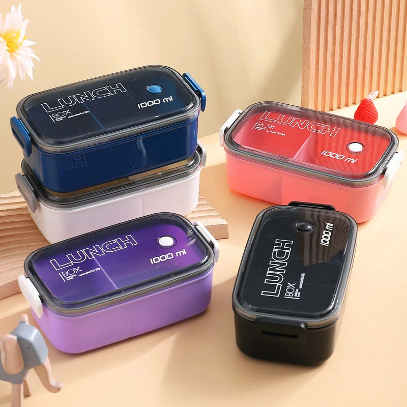 Lunch Box Hermétique 1000ml Plastique Résistant au Micro-ondes