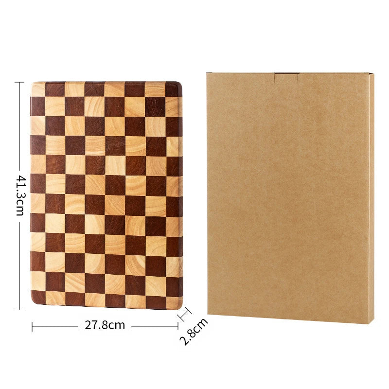Planche à Découper Bois Motif Damier – 3 Tailles, 2,8 cm