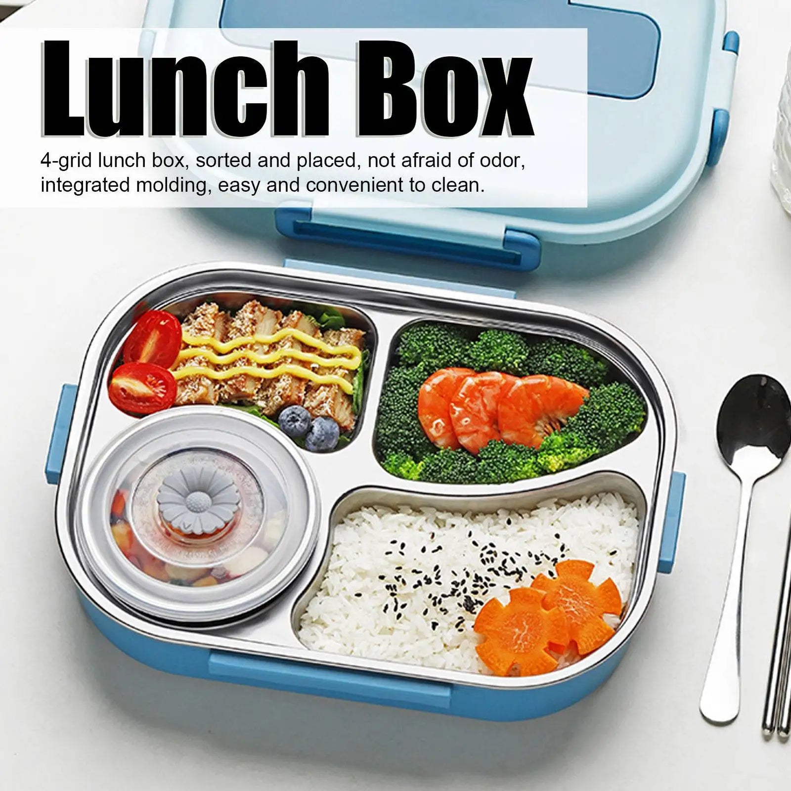 llunch box en inox avec quatre sections