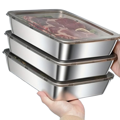 Boîte Hermétique Inox 304 Rectangulaire 1,5L avec Couvercle