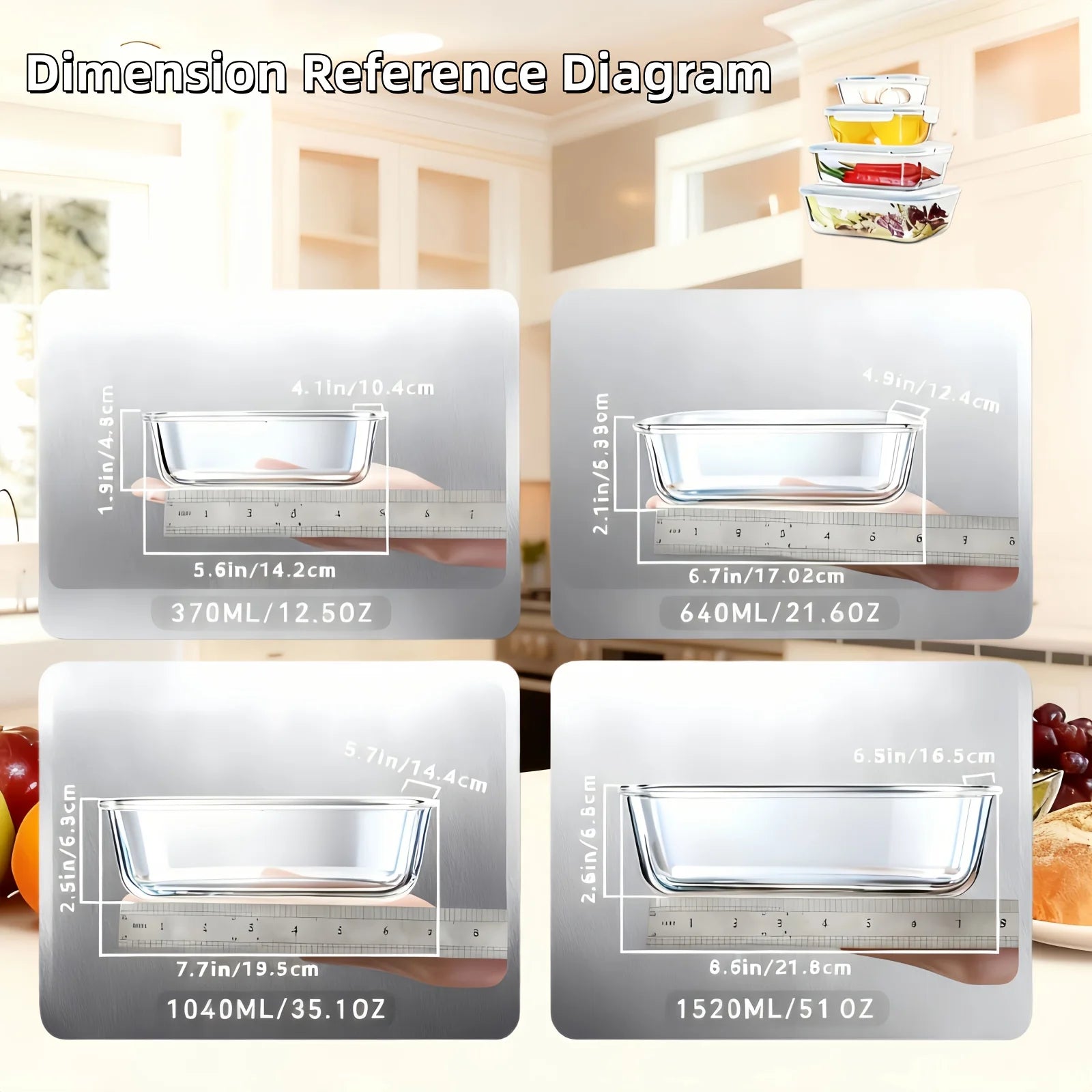 organisateur repas en verre hermetique
