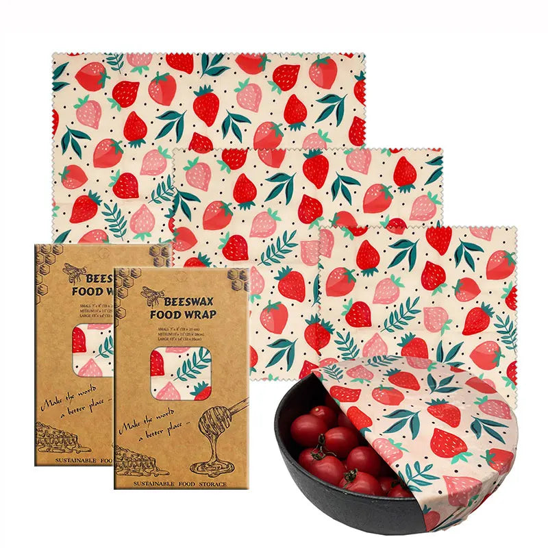 Film Alimentaire Cire d'Abeille Lot de 3 Feuilles Écologiques far