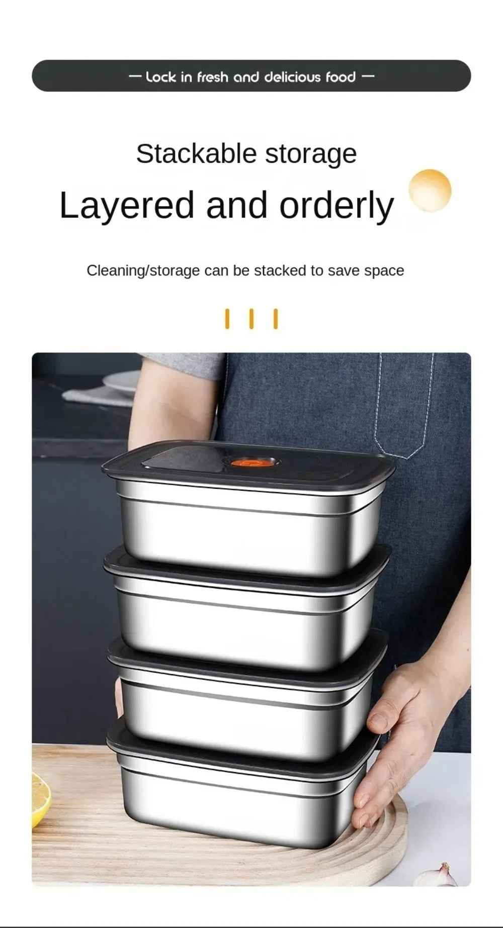 Lunch Box en acier inoxydable avec couvercle