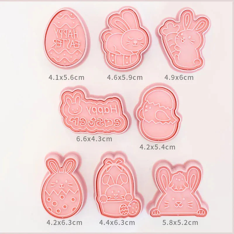 Emporte-pièces à Gâteaux Pâques - 10 Pièces Formes Lapin et Oeuf emportepieces