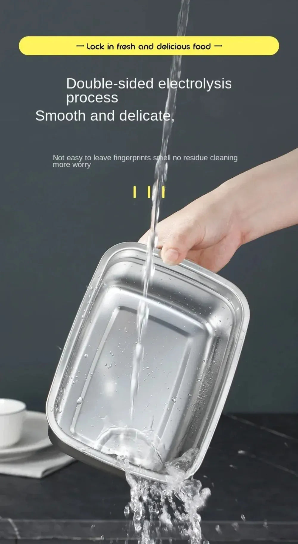 Boîte Hermétique Inox 3200ml Anti-fuite Compatible Micro-ondes Boîtes Hermétiques