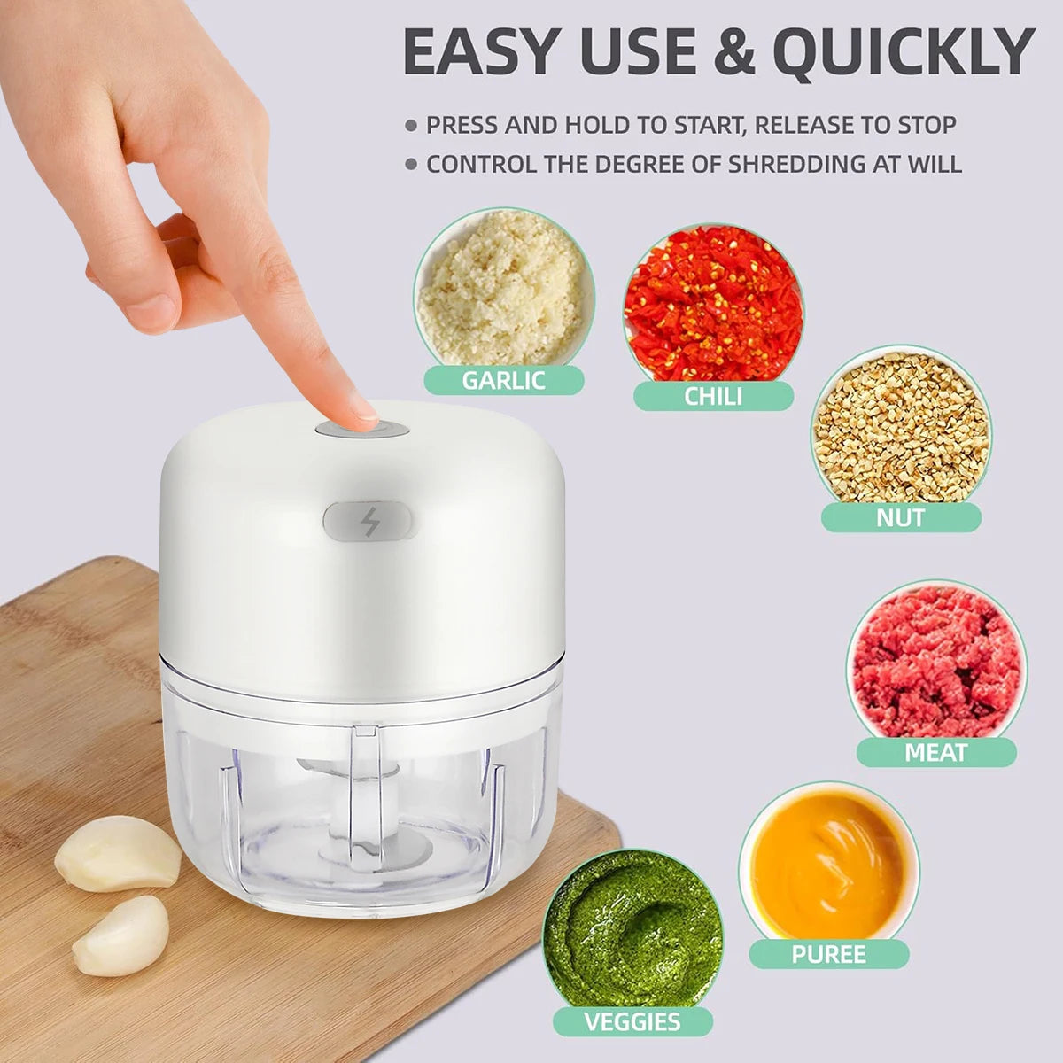 hacheur de légumes sans fil 250ml