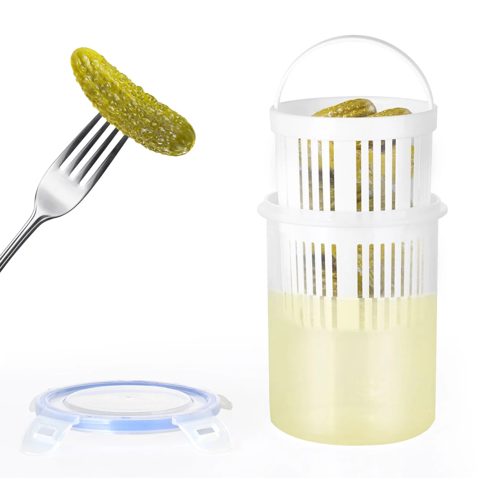 Bac de Fermentation Hermétique 2L - Conservation Légumes avec Égouttoir