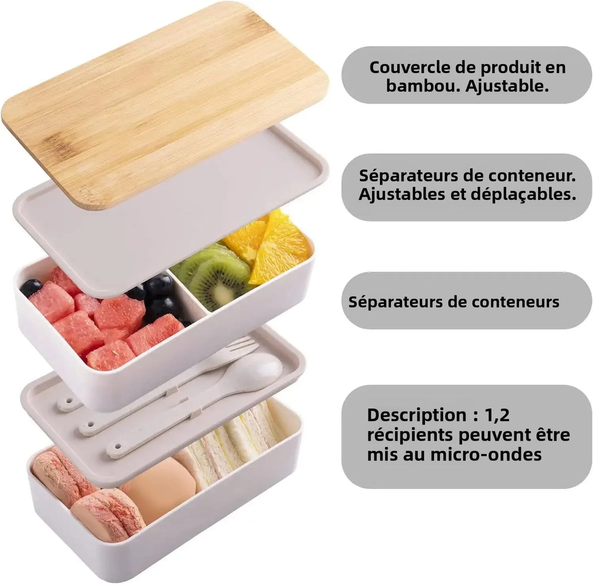 boîte de rangement pour aliments en plastique