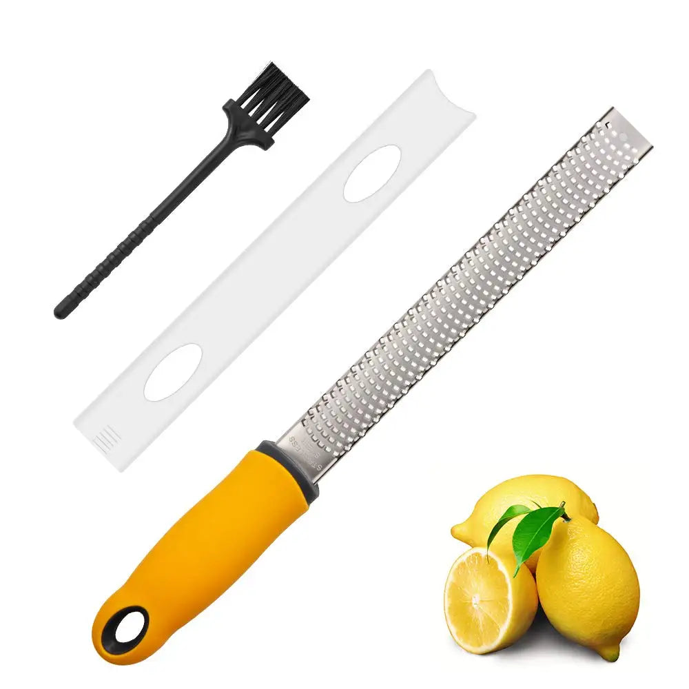 Zesteur en Acier Inoxydable pour Agrumes et Fromage | Avec Brosse
