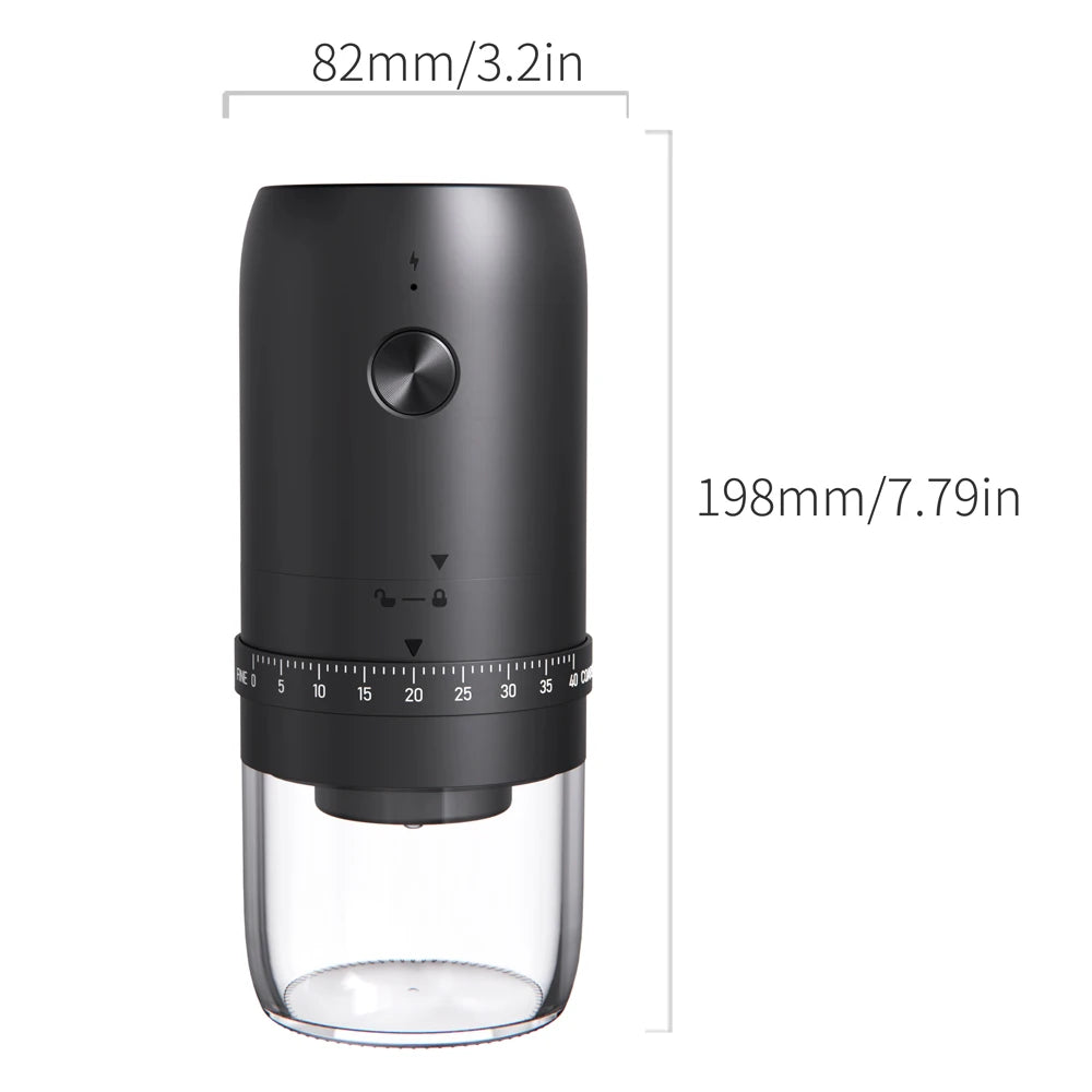 Dimensions du moulin portable : 82 x 198 mm