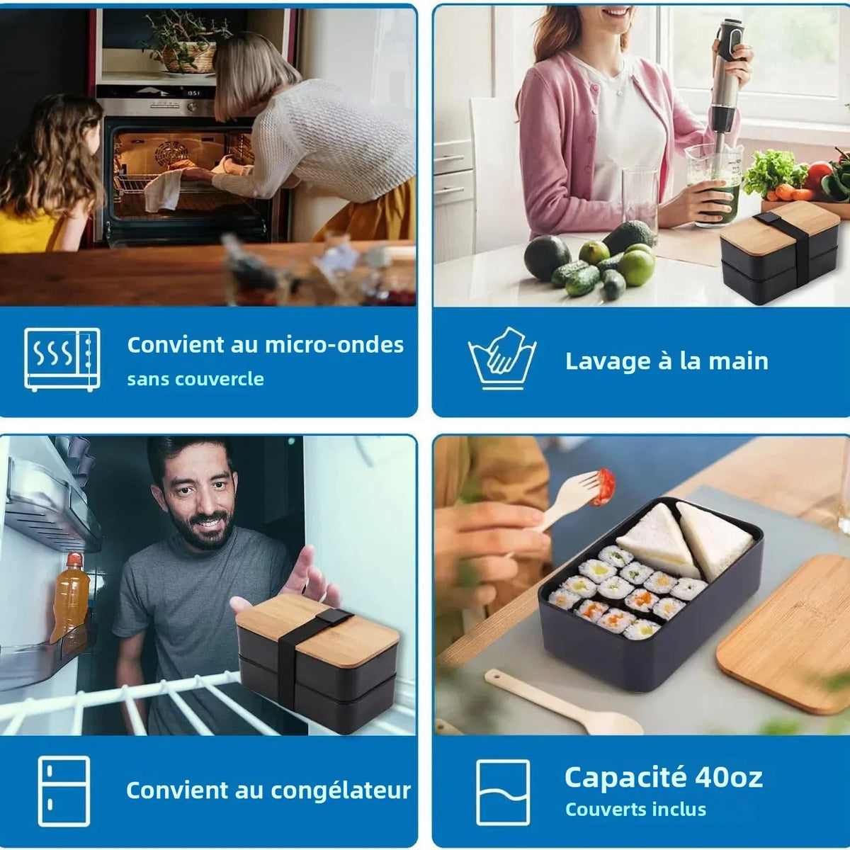 bento compartimenté en plastique