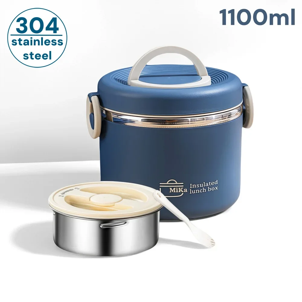 LunchBox Isotherme Inox 304 — 2 Niveaux 1100 ml, Chaud 6 h / Froid 8 h, Sans BPA