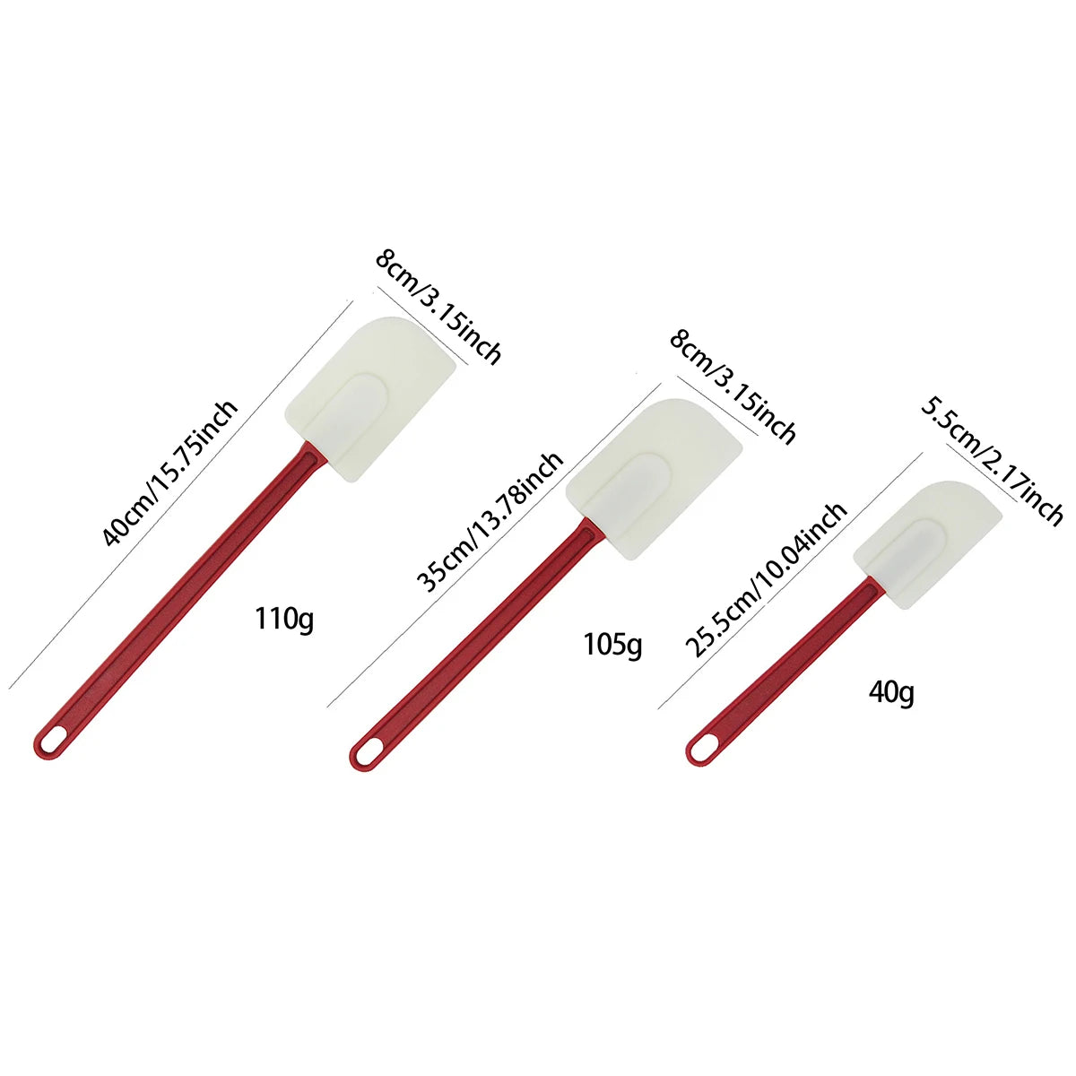 Set Spatules Silicone 3 pièces | Ustensiles de Pâtisserie Résistants