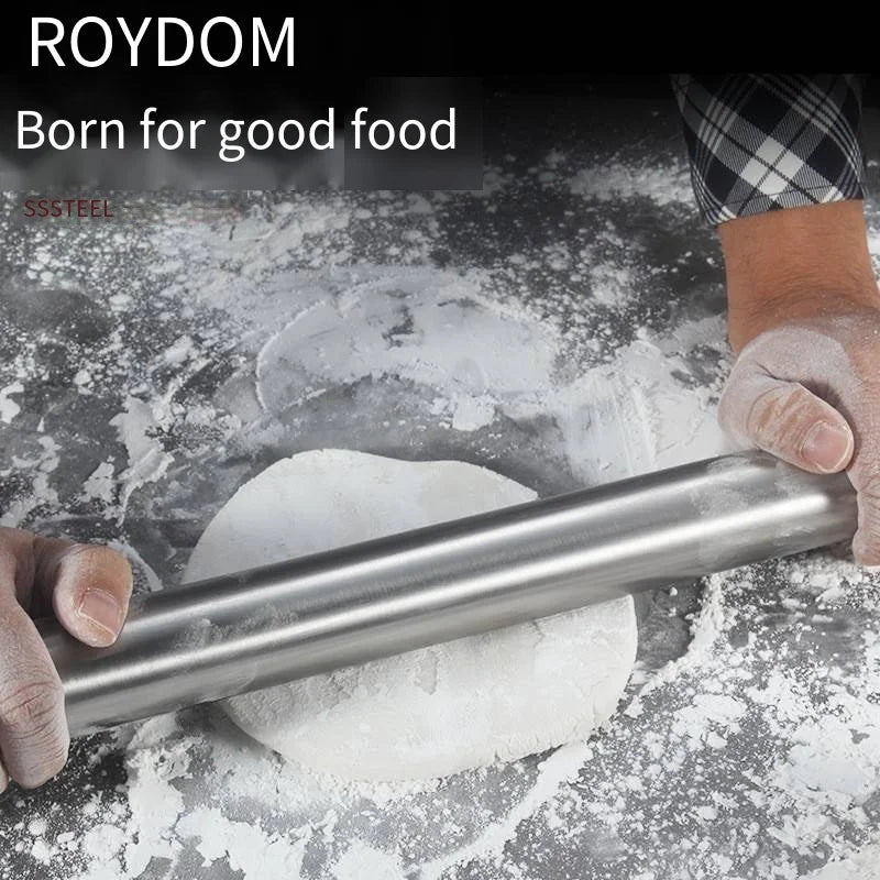 Rouleau à pâtisserie en acier inoxydable de 40 cm - Résistant et facile à nettoyer