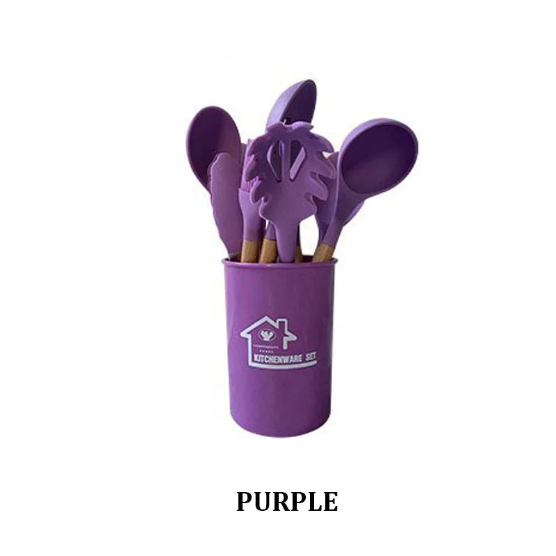 Set Ustensiles Silicone 12 pièces Cuisine | Résistants à la chaleur