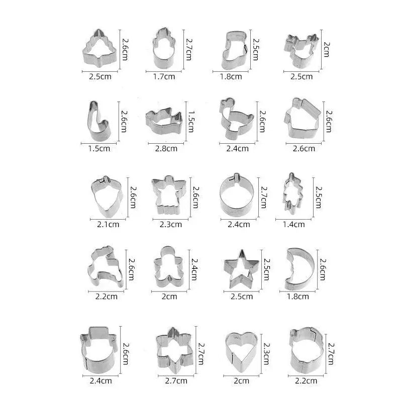 Set de 20 Emporte-Pièces en Acier Inoxydable - Thème de Noël emportepieces